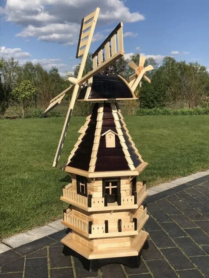 DSH DEKO SHOP HANNUSCH Gartenwindmühle mit Solarlicht