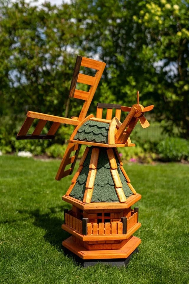 DSH DEKO SHOP HANNUSCH Gartenfigur Windmühle Norddeutsche Art Grün - Bild 3