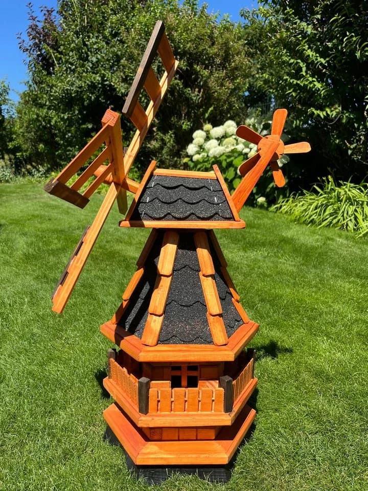 DSH DEKO SHOP HANNUSCH Garten-Windmühle Norddeutsche Art Holz - Bild 2