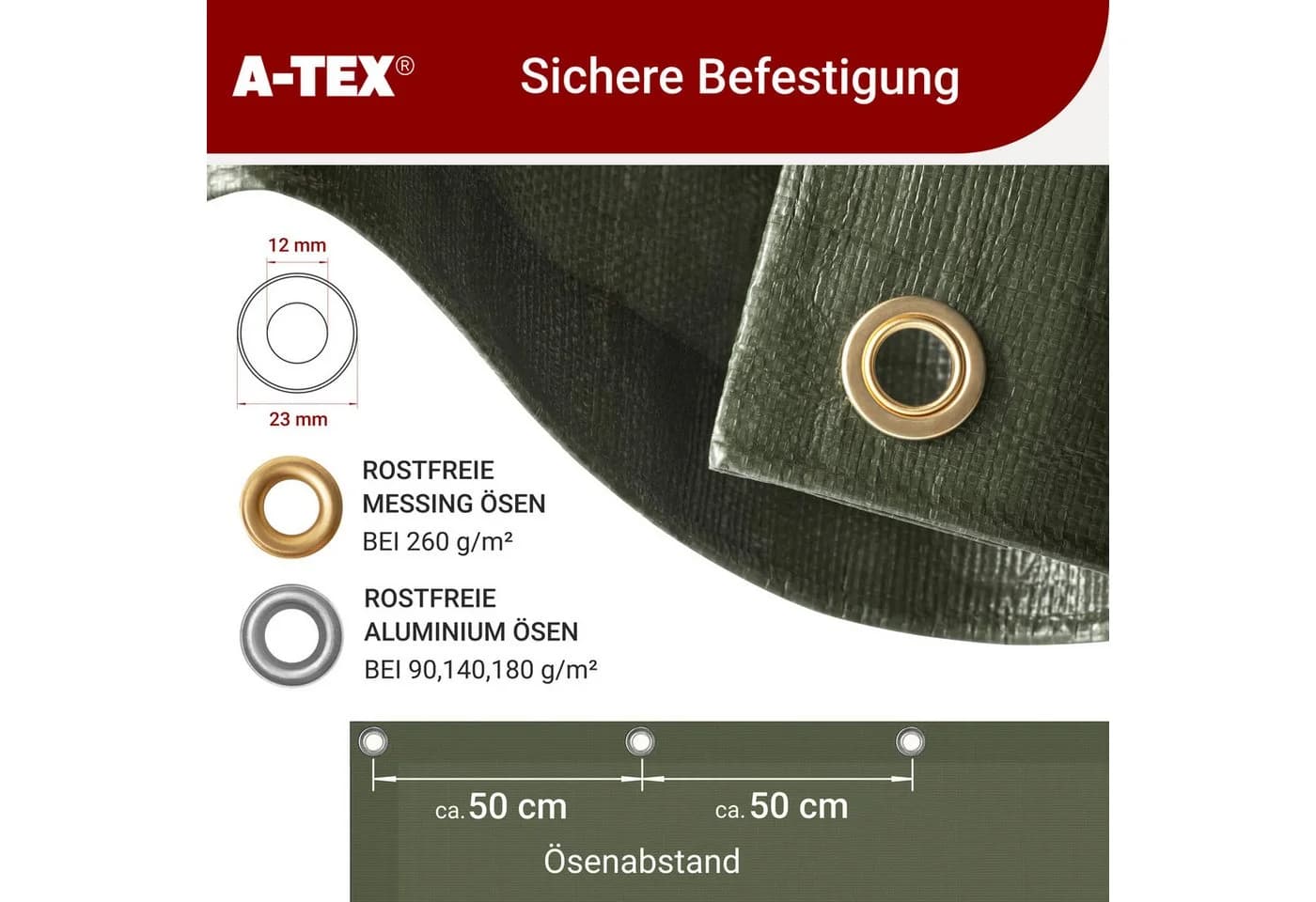 A-TEX® Schutzplane Abdeckplane Gewebeplane 260 g/qm - Bild 5