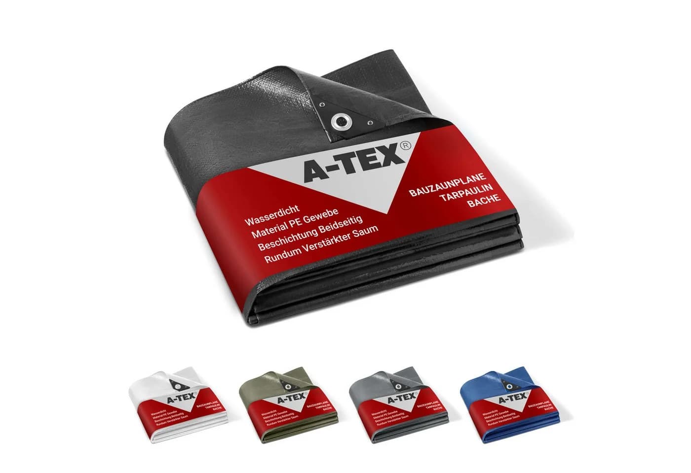 A-TEX Schutzplane Bauzaunplane 140 g/m² Schwarz Sichtschutz blickdicht - Bild 2