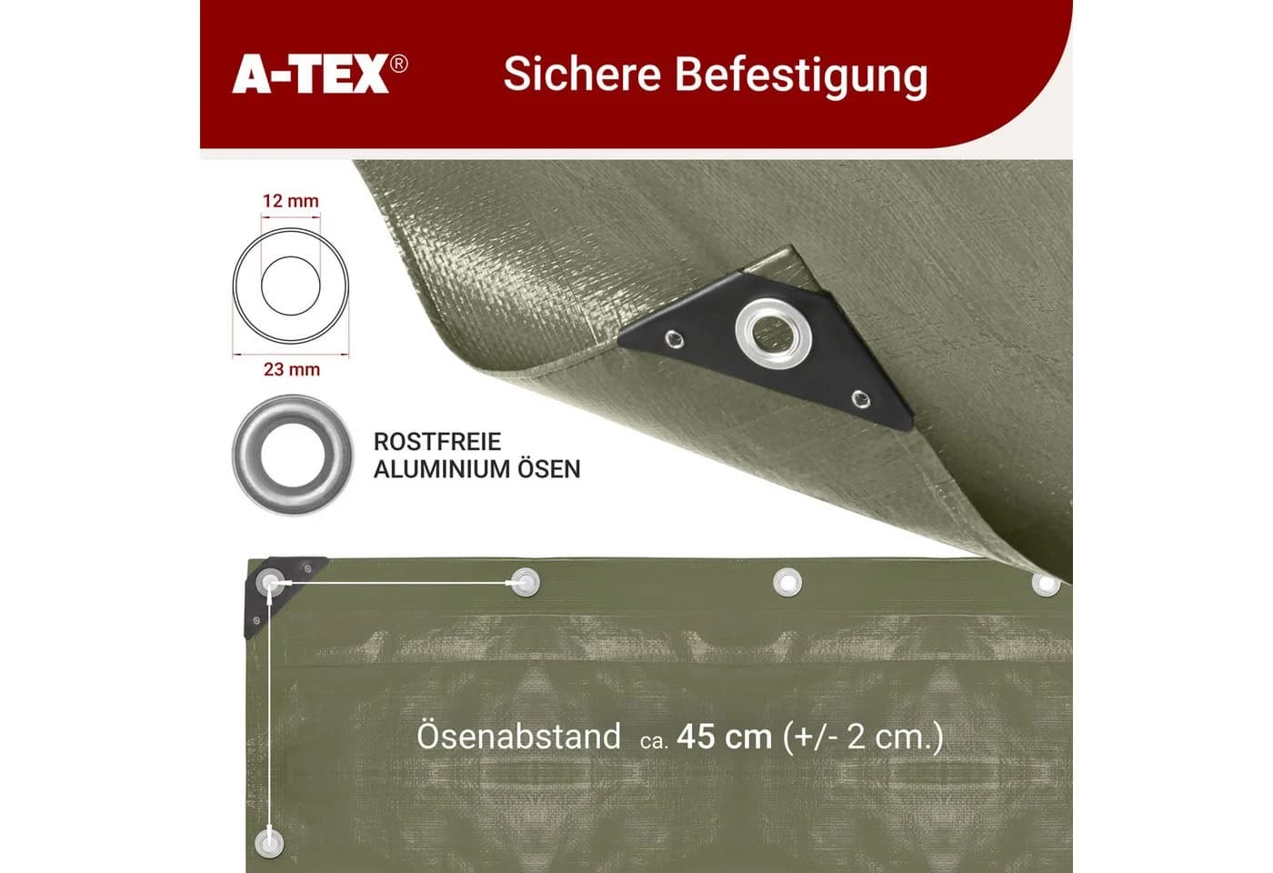 A-TEX Schutzplane Bauzaunplane 140 g/m² Schwarz Sichtschutz blickdicht - Bild 4