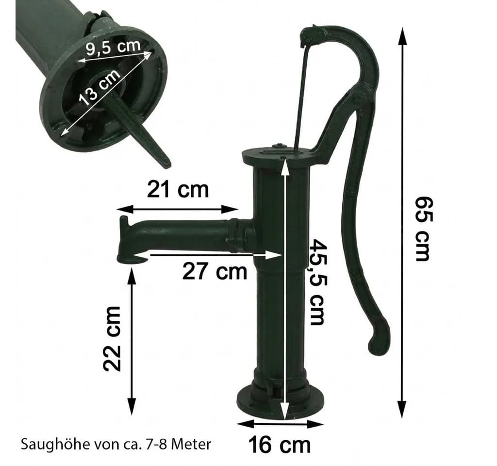 Handschwengelpumpe aus Gusseisen in klassischem Design