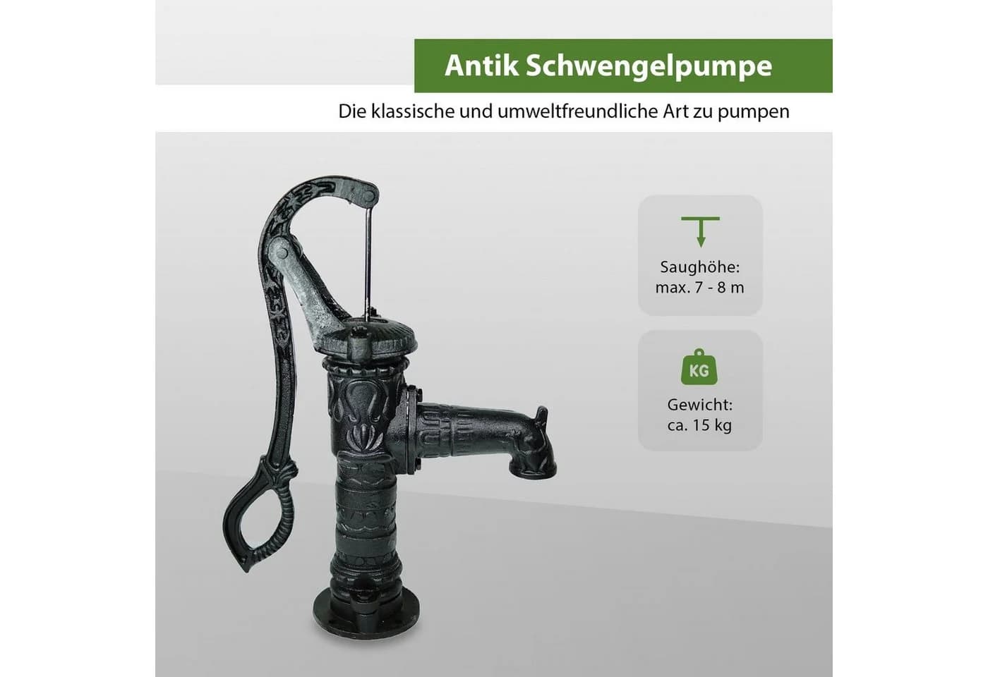 TRUTZHOLM Wasserpumpe Antik Schwengelpumpe Gartenpumpe Handpumpe - Bild 3