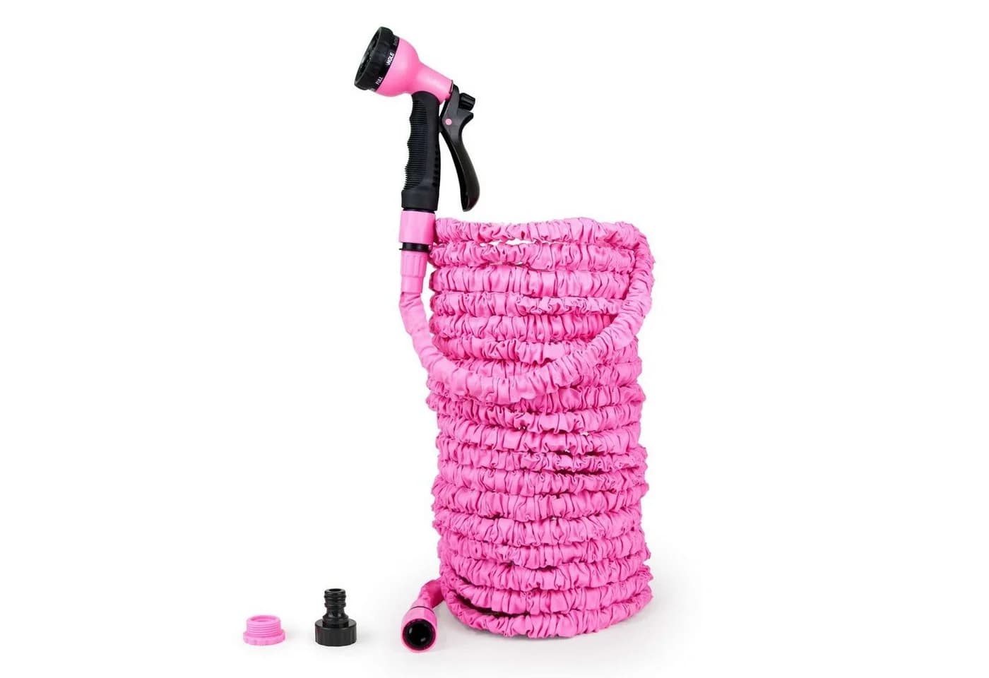 Grafner Flexibler Gartenschlauch 30m Pink mit Multifunktionsbrause