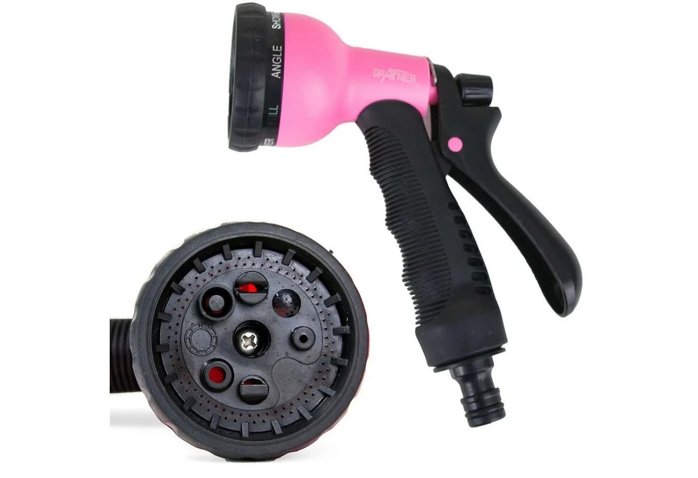 Grafner Flexibler Gartenschlauch 30m Pink mit Multifunktionsbrause - Bild 4