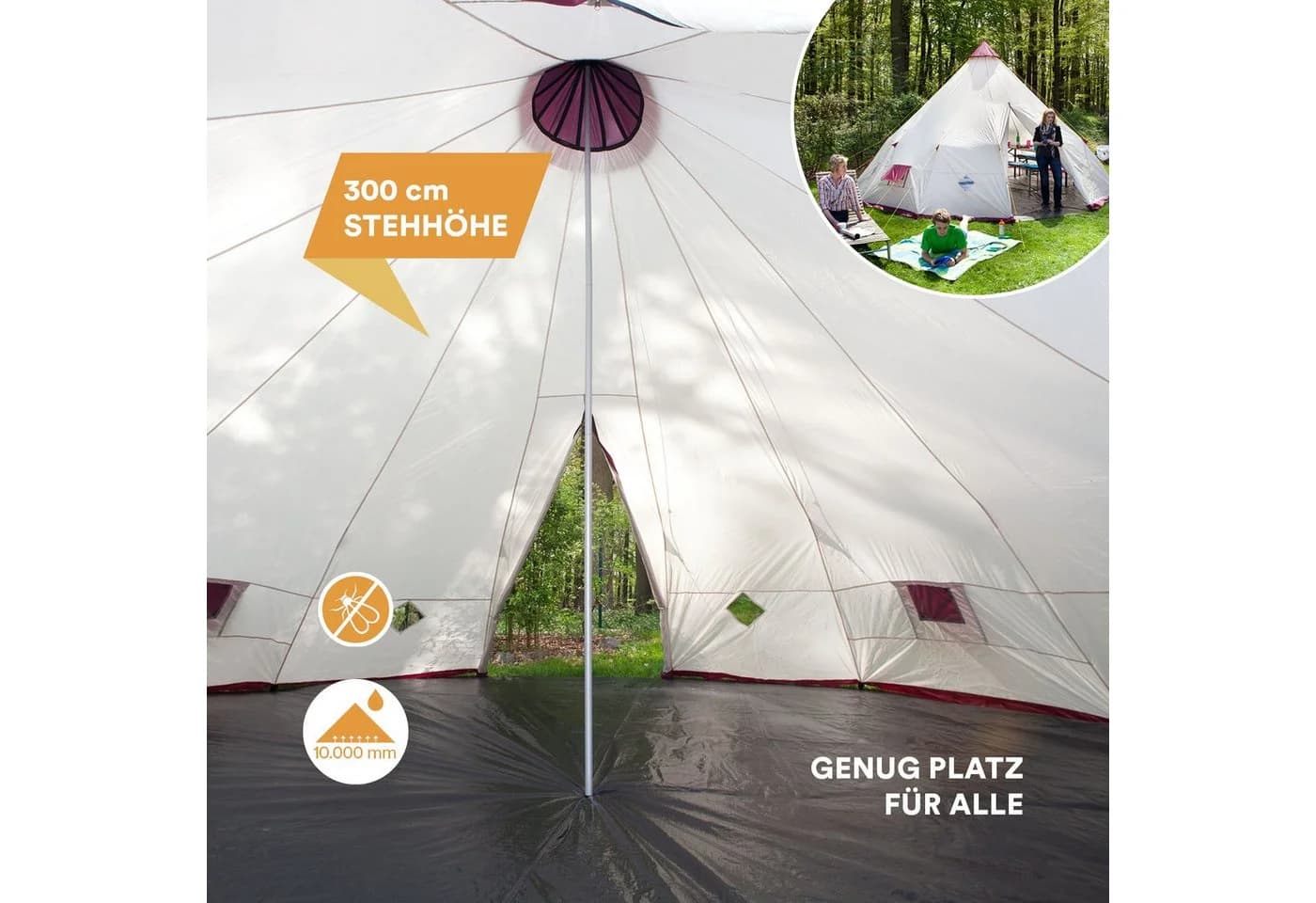 Skandika Tipi-Zelt Kota 550 Beige 12 Personen - Bild 4