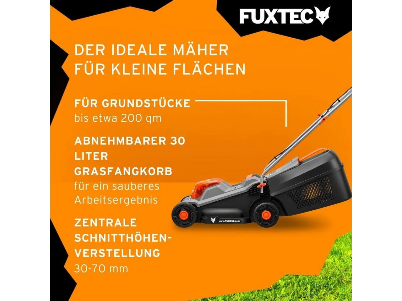 FUXTEC Akkurasenmäher 20V 30cm Schnittbreite Schwarz - Bild 4