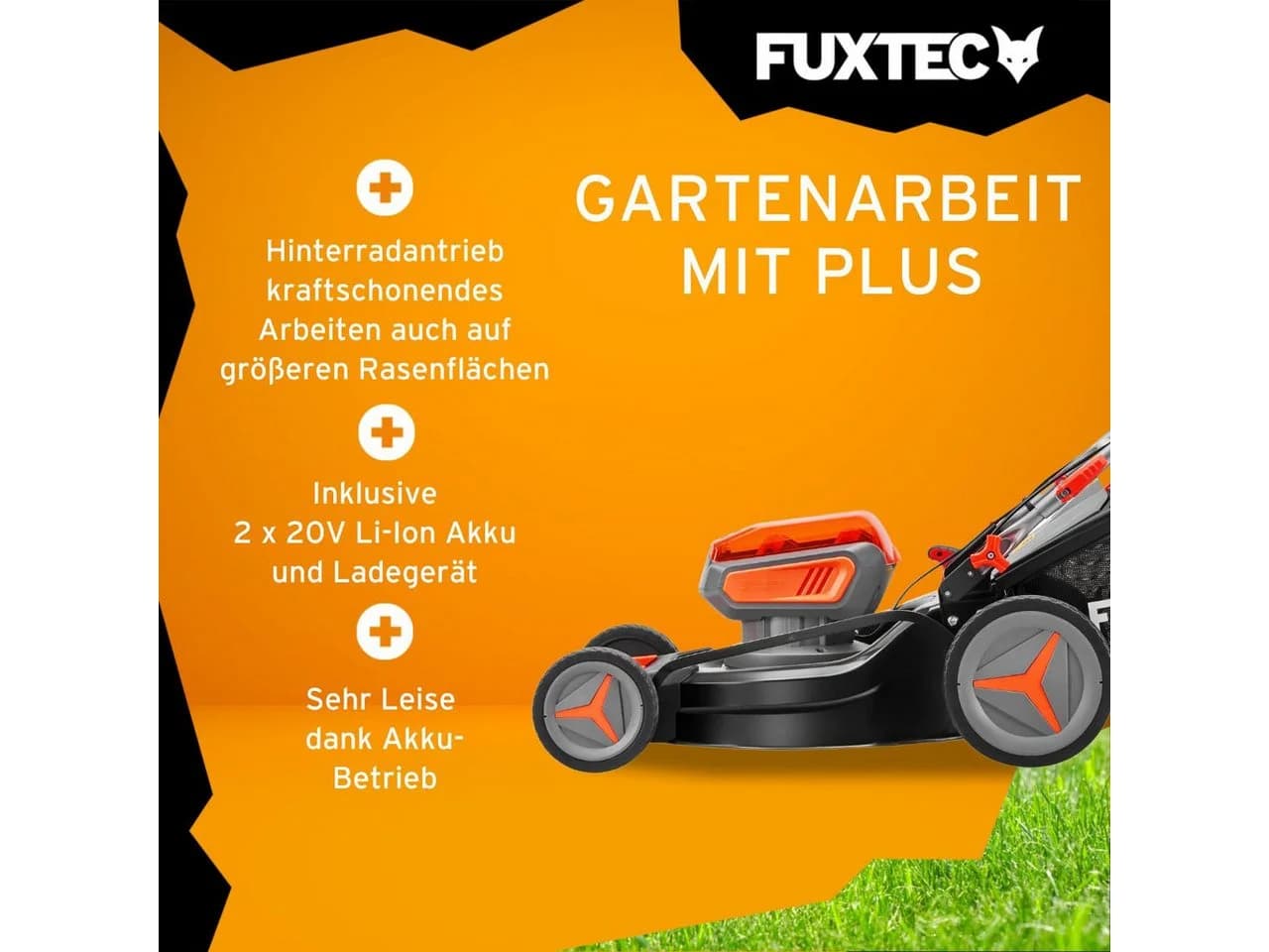 FUXTEC Elektrorasenmäher FX-RME43 43 cm Schnittbreite 45 L Fangkorb 1200 Watt - Bild 3