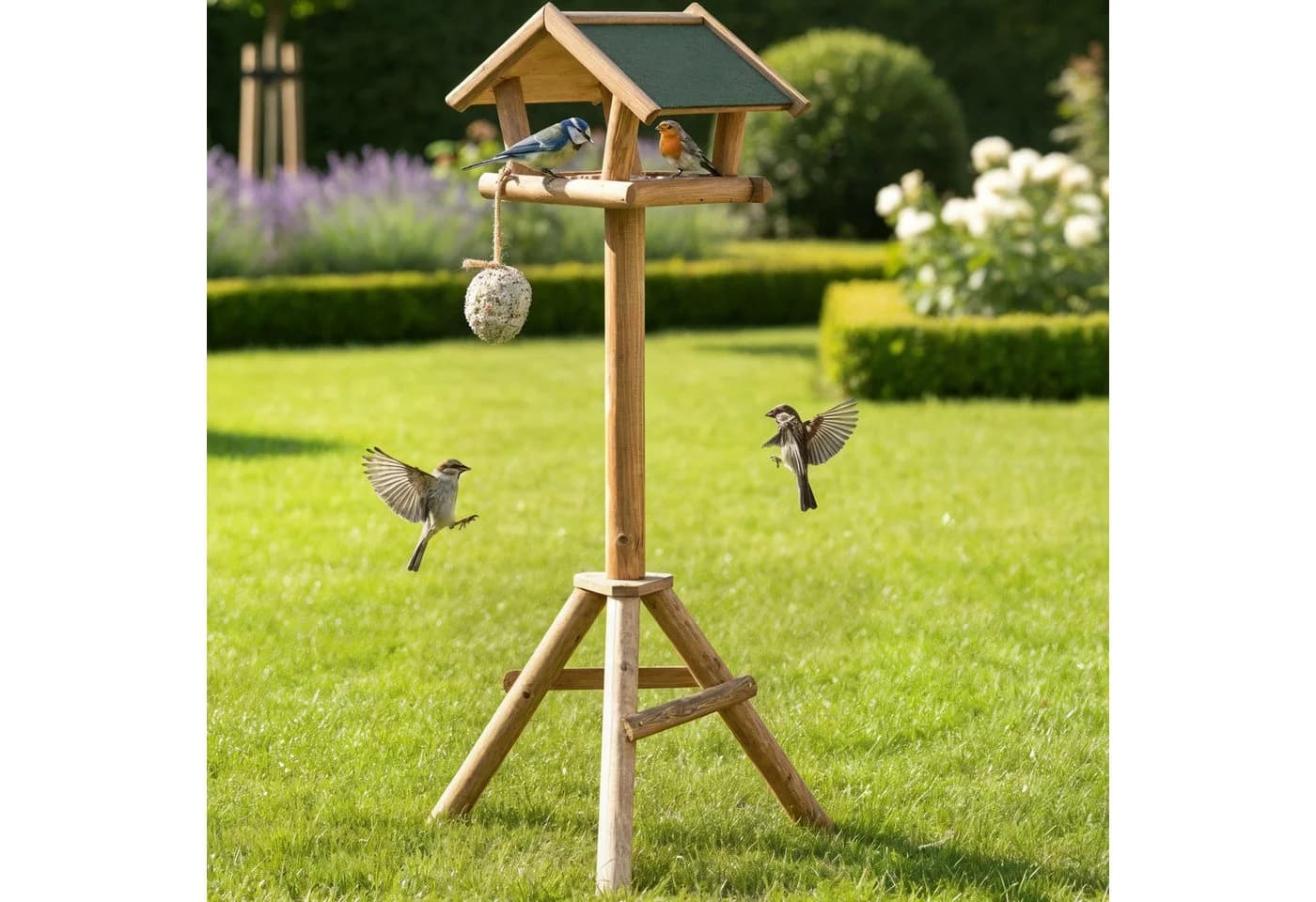 Zooprinz Vogelhaus XXL mit Ständer Wetterfest Massivholz - Bild 2