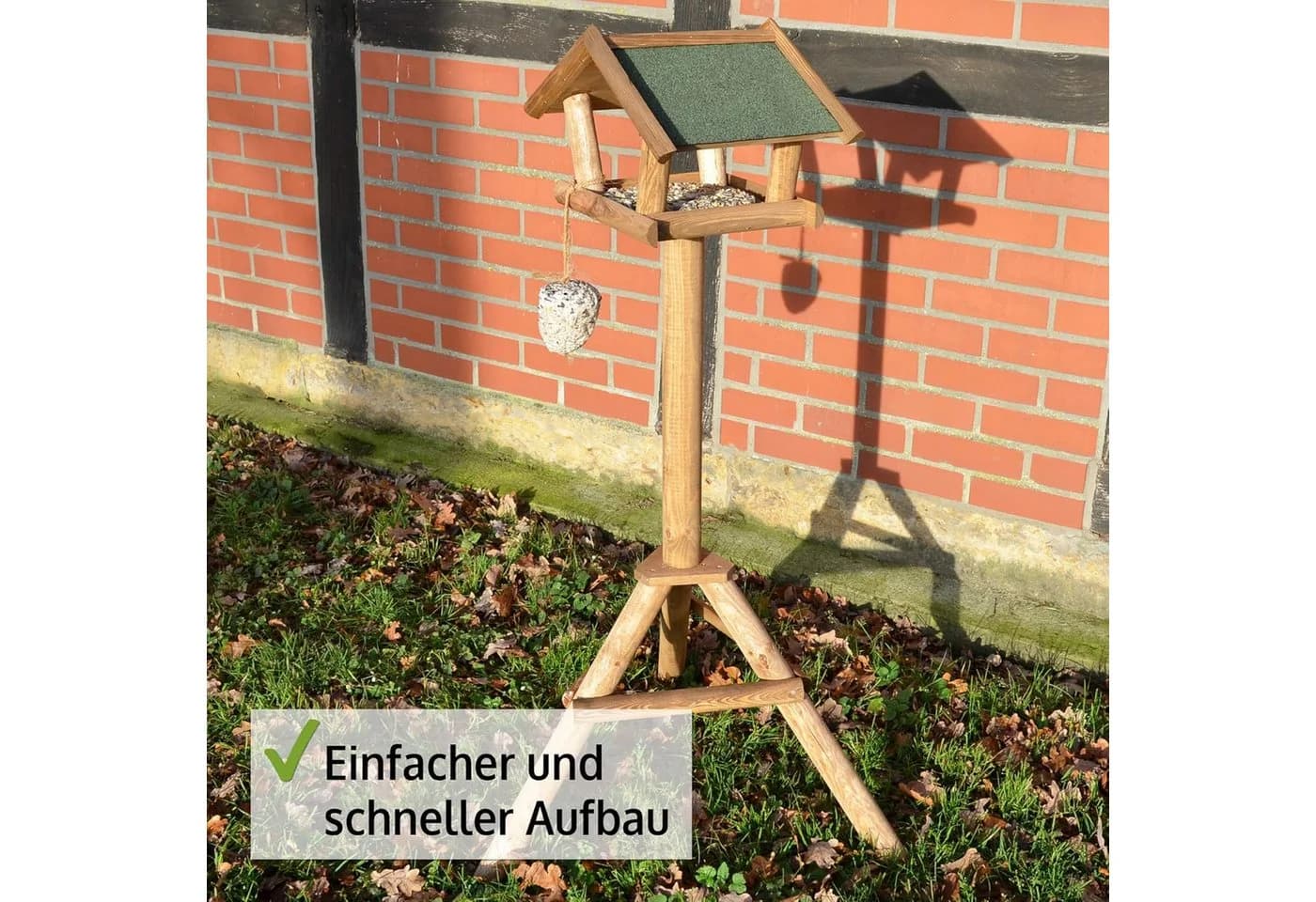 Zooprinz Vogelhaus XXL mit Ständer Wetterfest Massivholz - Bild 4