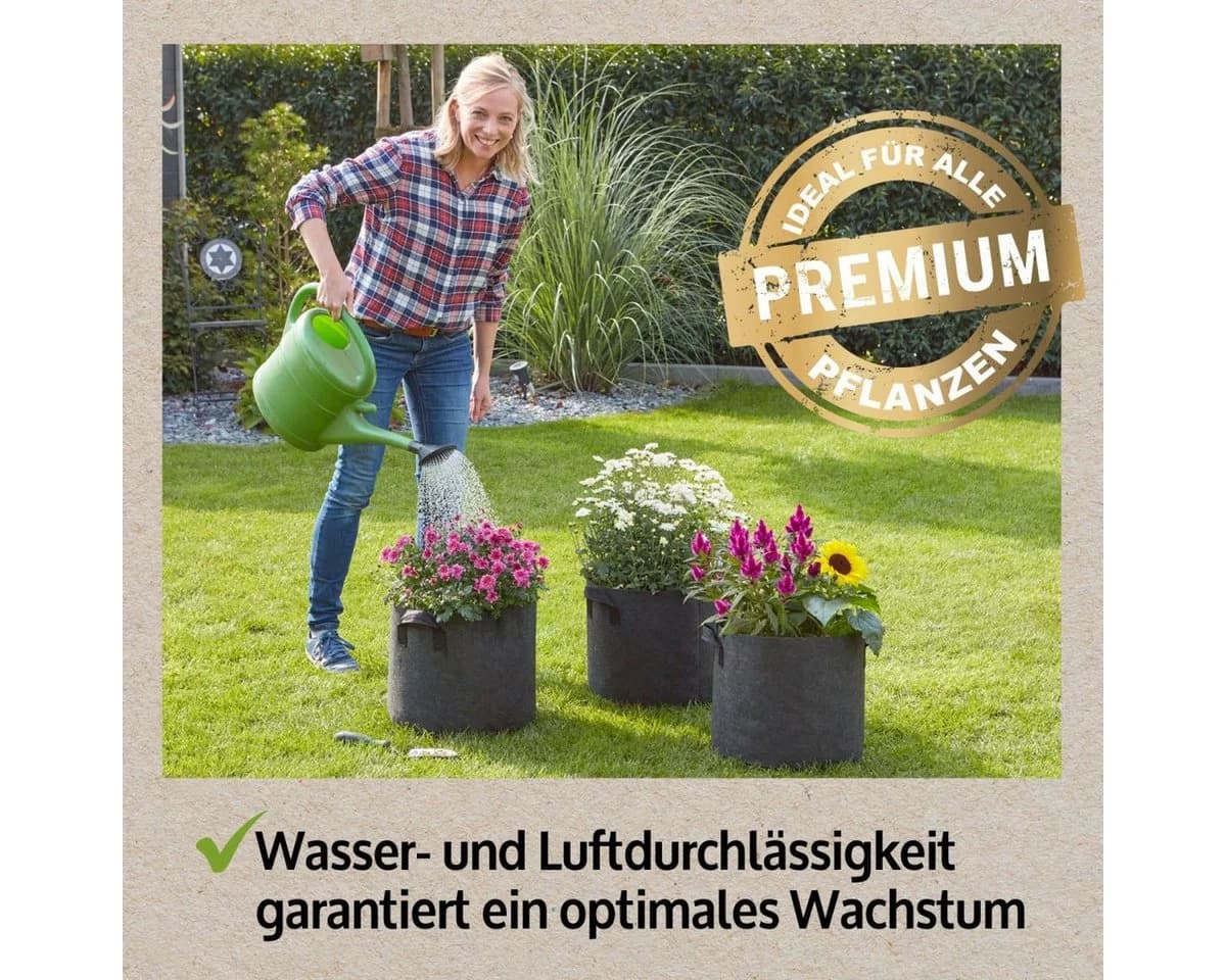 Zooprinz Pflanztaschen 3er Set 30L 60L Vliesstoff UV-beständig - Bild 3