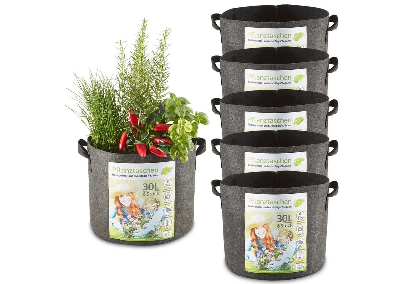 Zooprinz Pflanztaschen 30L & 60L Vliesstoff UV-beständig - Bild 2
