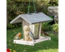 Zooprinz Vogelhaus Bird Kitchen mit Sitzstangen, Schutzdach, Seil für Wildvögel, Plexiglasscheiben, wetterfestes Vollholz Bild 2