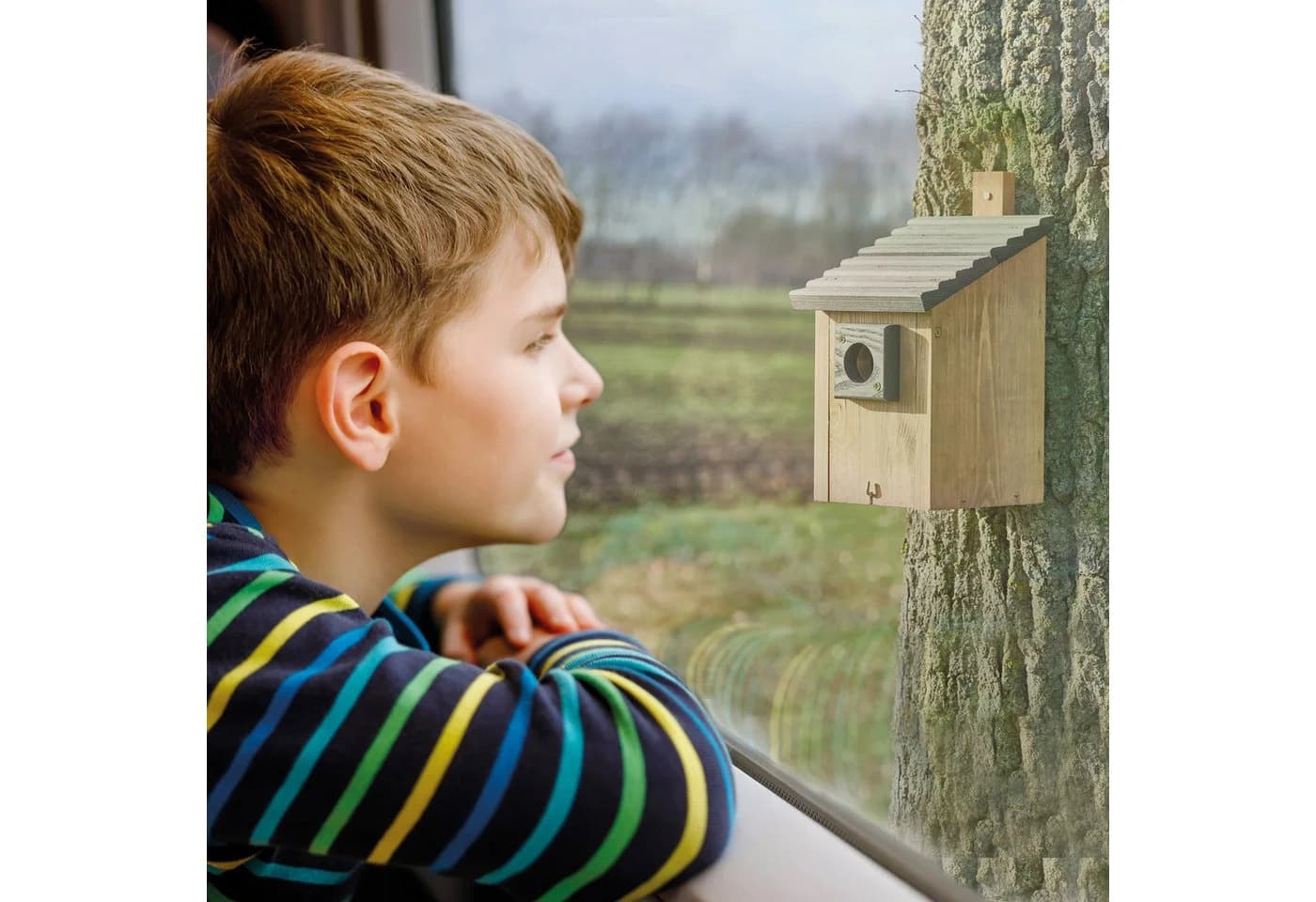 Zooprinz Nistkasten Vogelhaus Braun Vollholz Pultdach - Bild 5