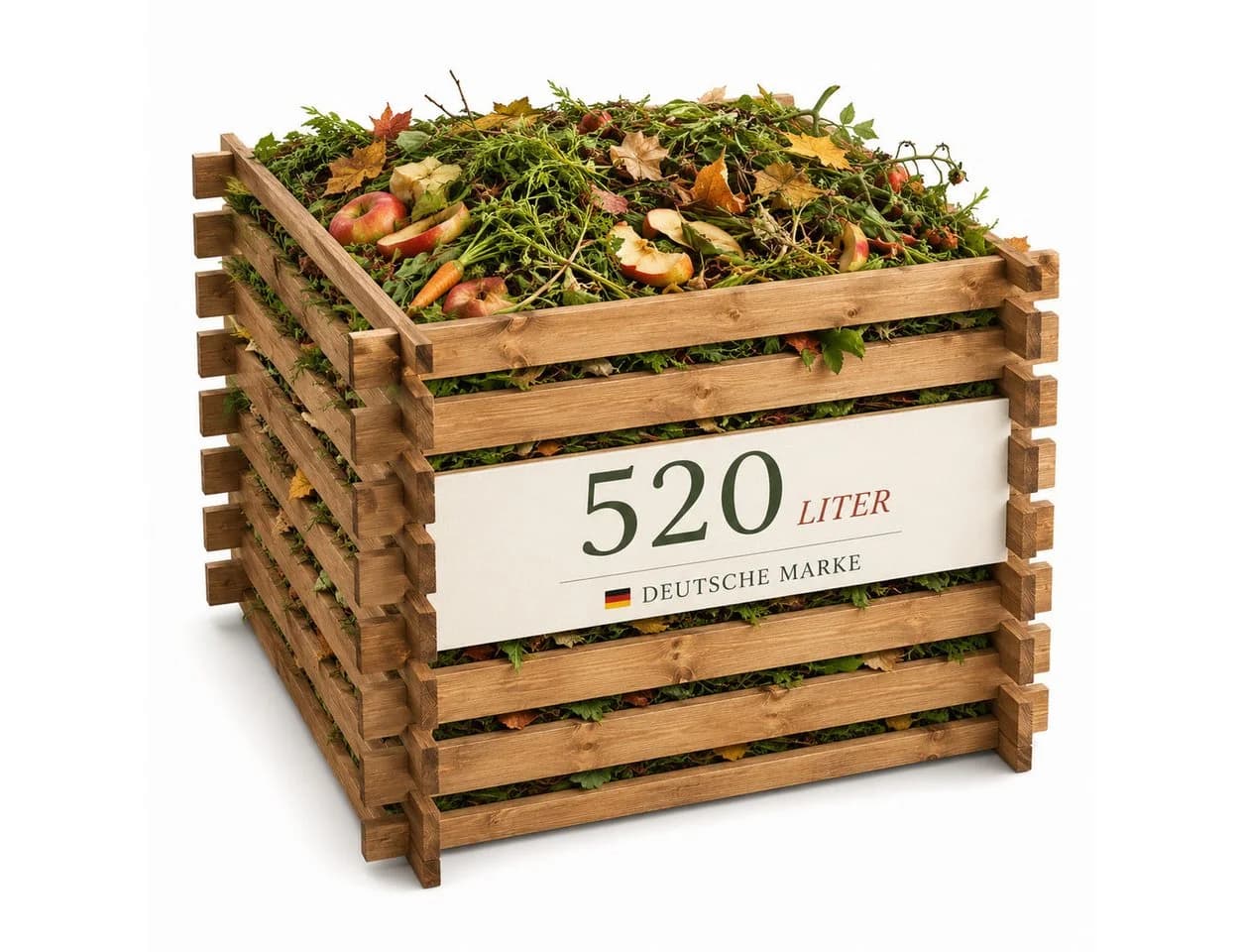 ONBEST Holzkomposter 520L FSC-Holz Stecksystem Braun - Bild 2
