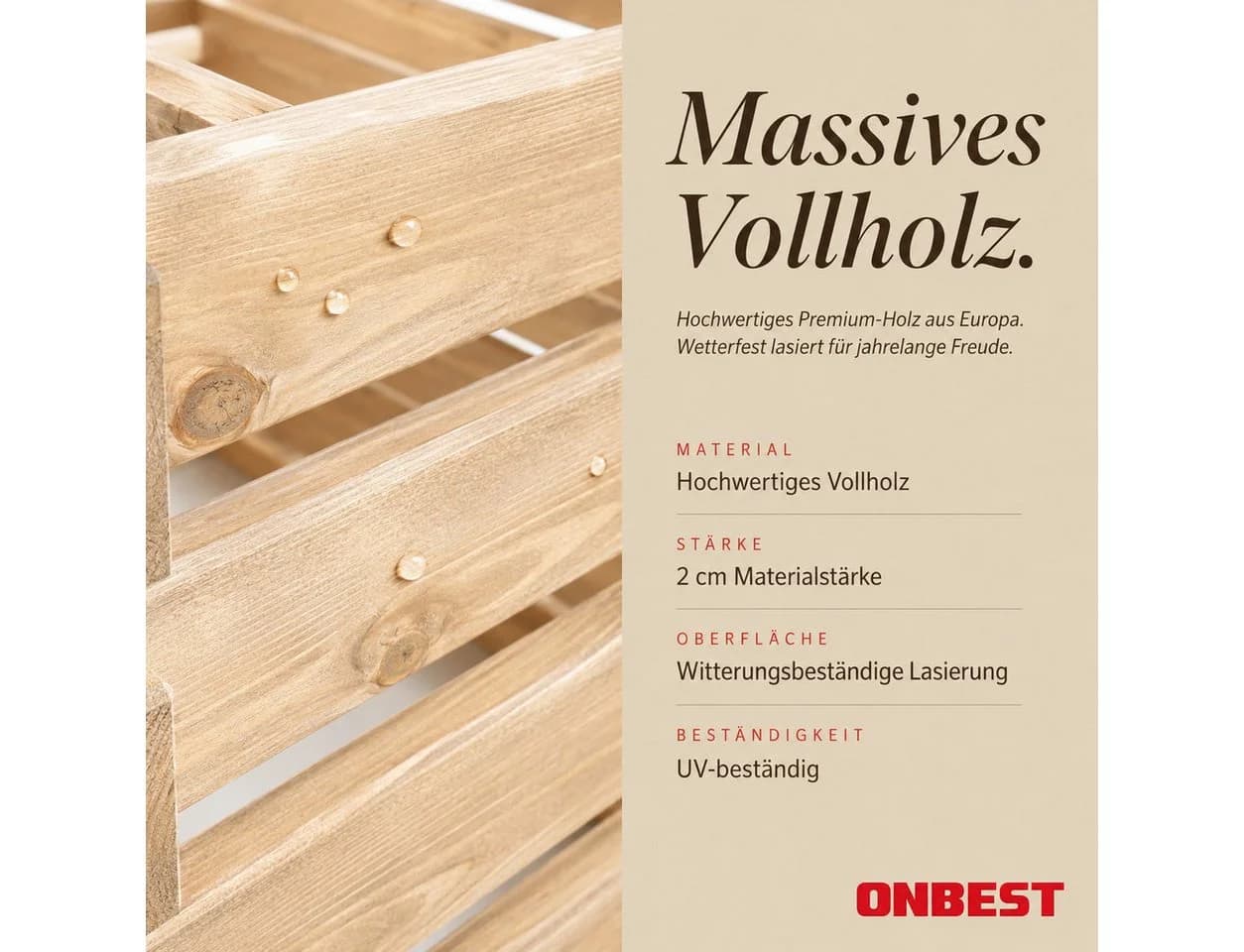 ONBEST Holzkomposter 520L FSC-Holz Stecksystem Braun - Bild 4