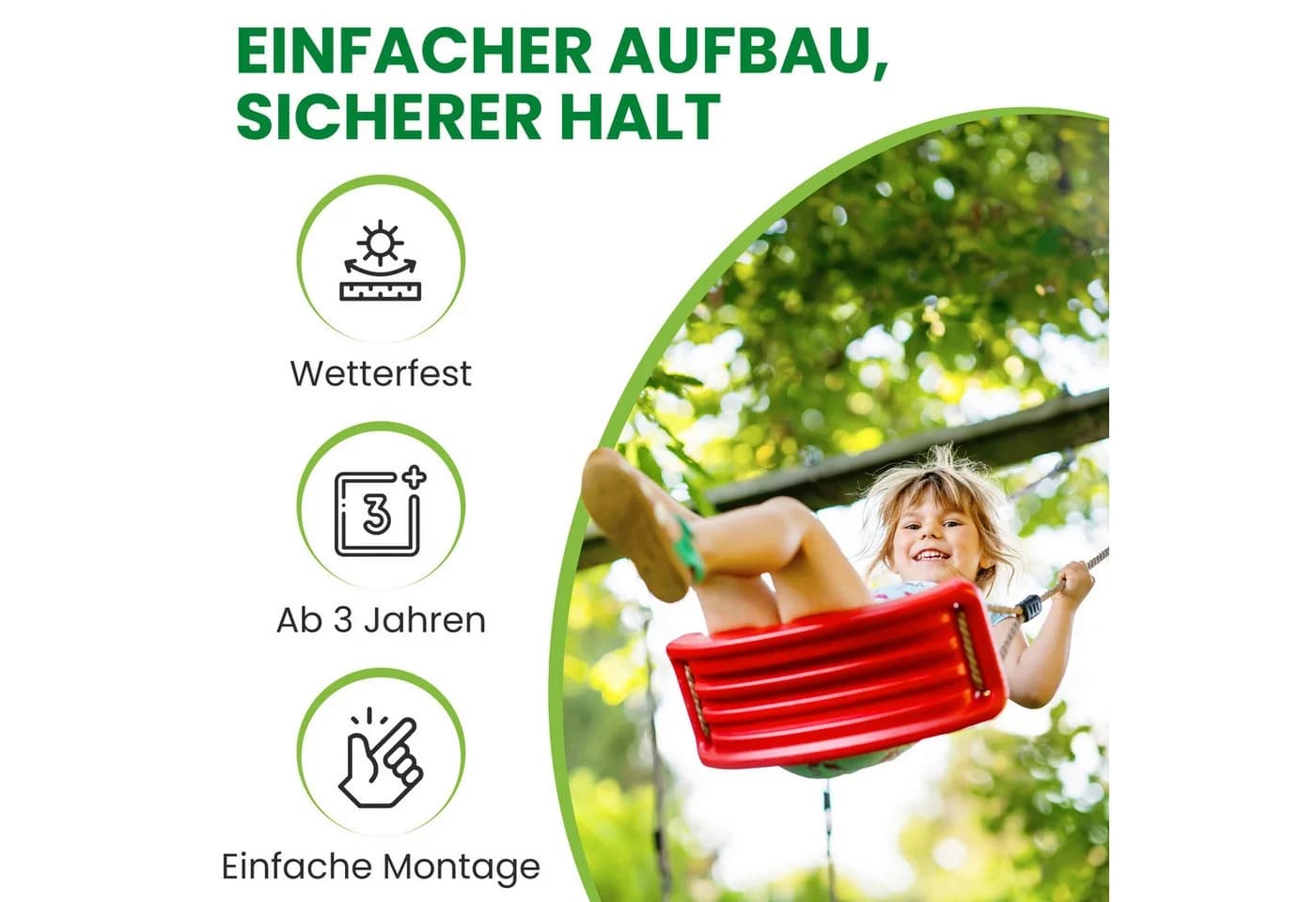 Gartenpirat Schaukelgestell KDI Classic 2er Set Grün/Rot