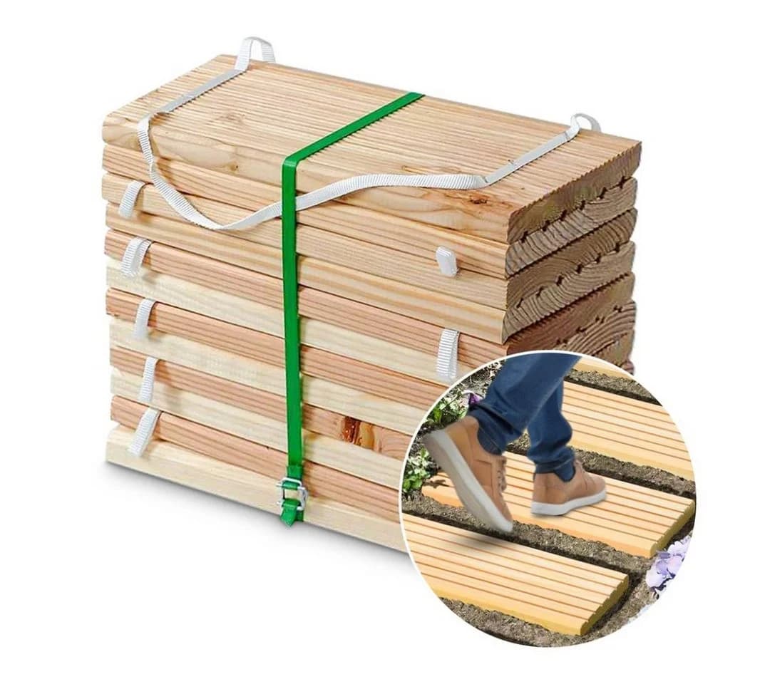 Gartenpirat Holzfliesen Lärche Rollweg 2,5m - Bild 2