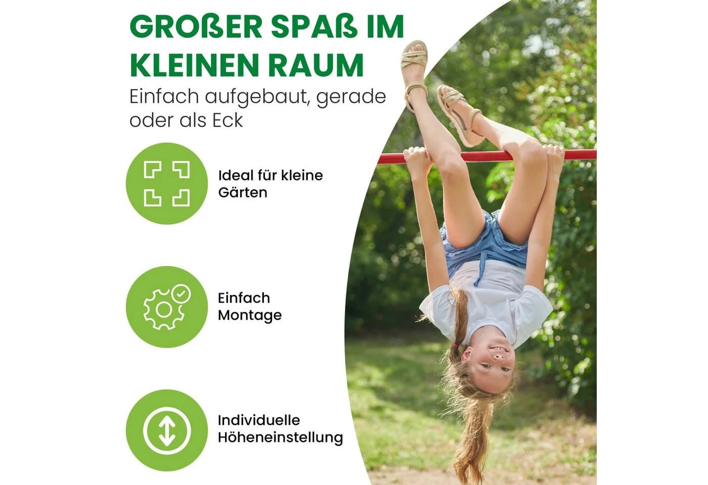 Gartenpirat Turnreck aus Kiefer imprägniert mit Reckstange rot - Bild 3