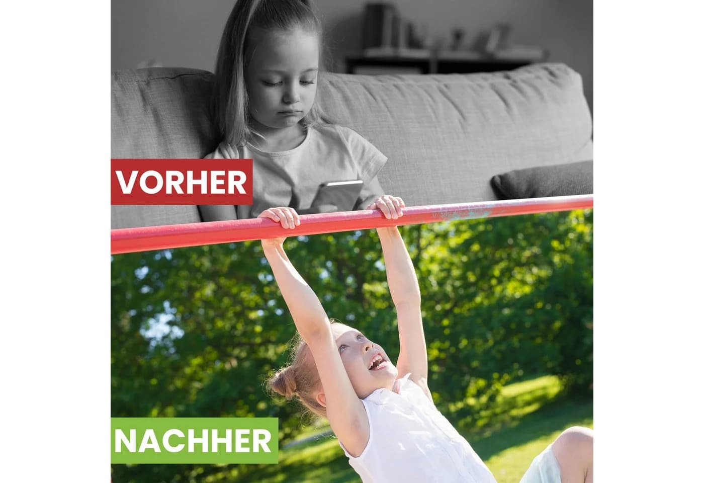Gartenpirat Turnreck aus Kiefer imprägniert mit Reckstange rot - Bild 5