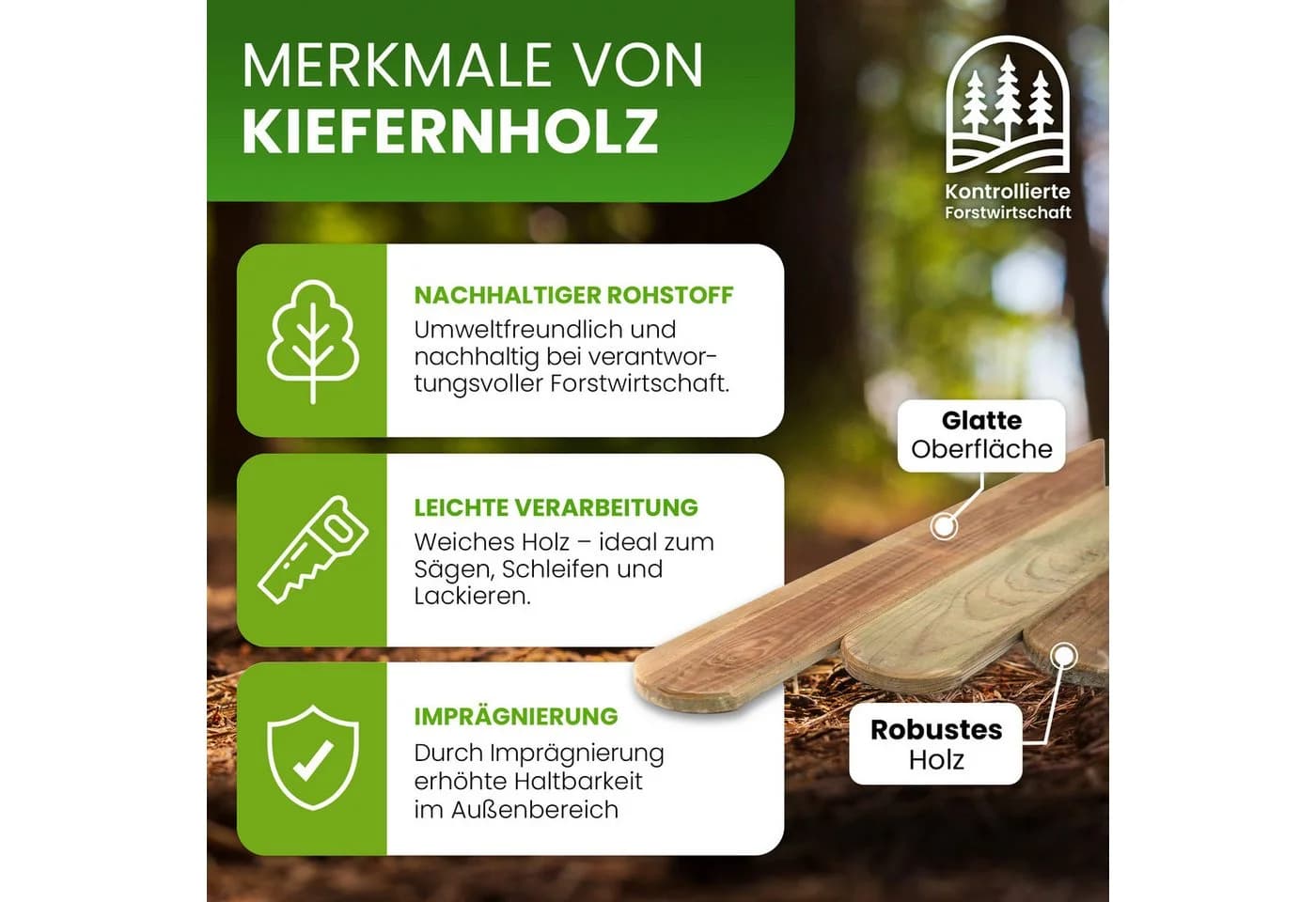 Gartenpirat Gartenzaun Kiefer imprägniert Typ A