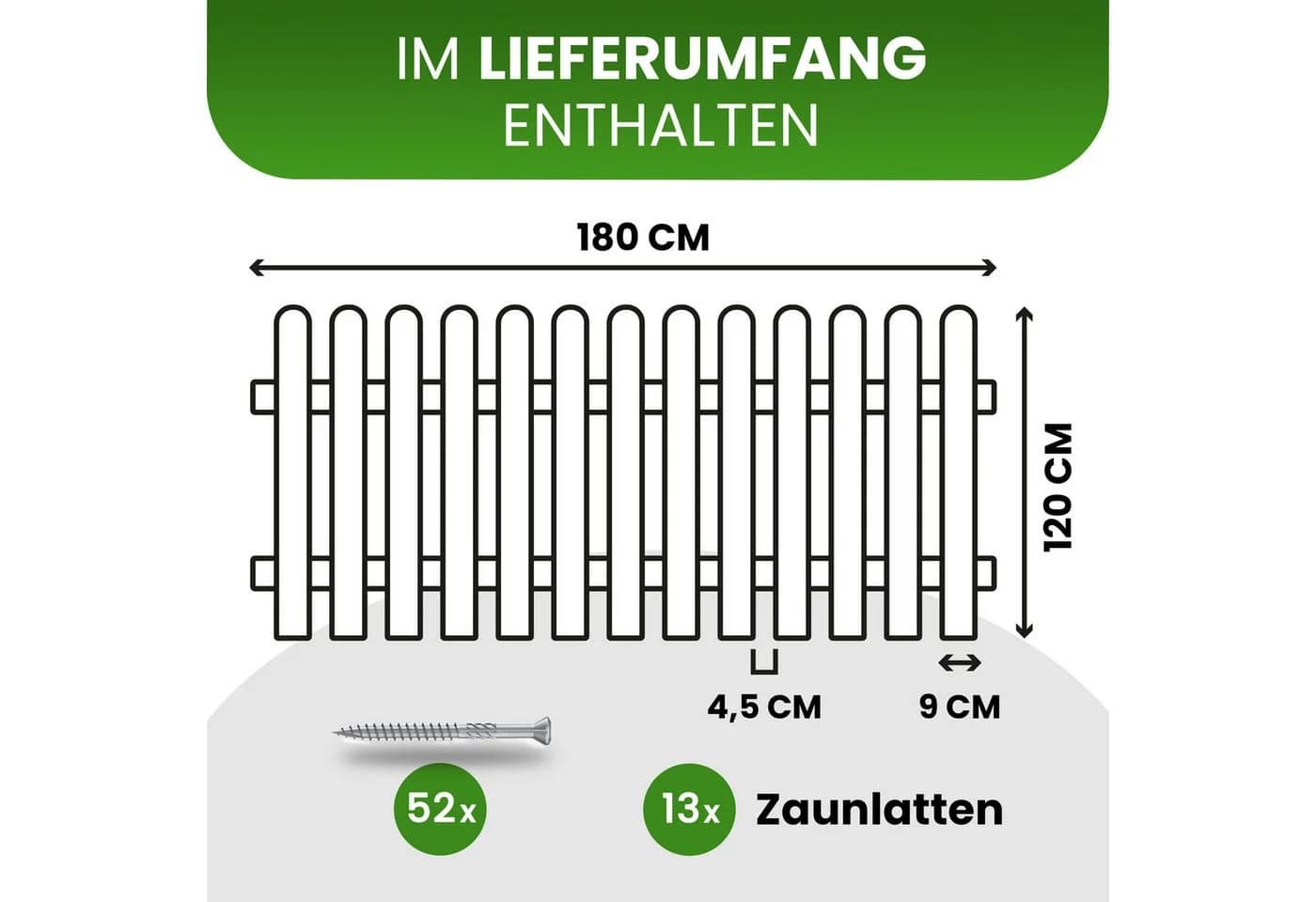 Gartenpirat Gartenzaun Kiefer imprägniert Typ A - Bild 4