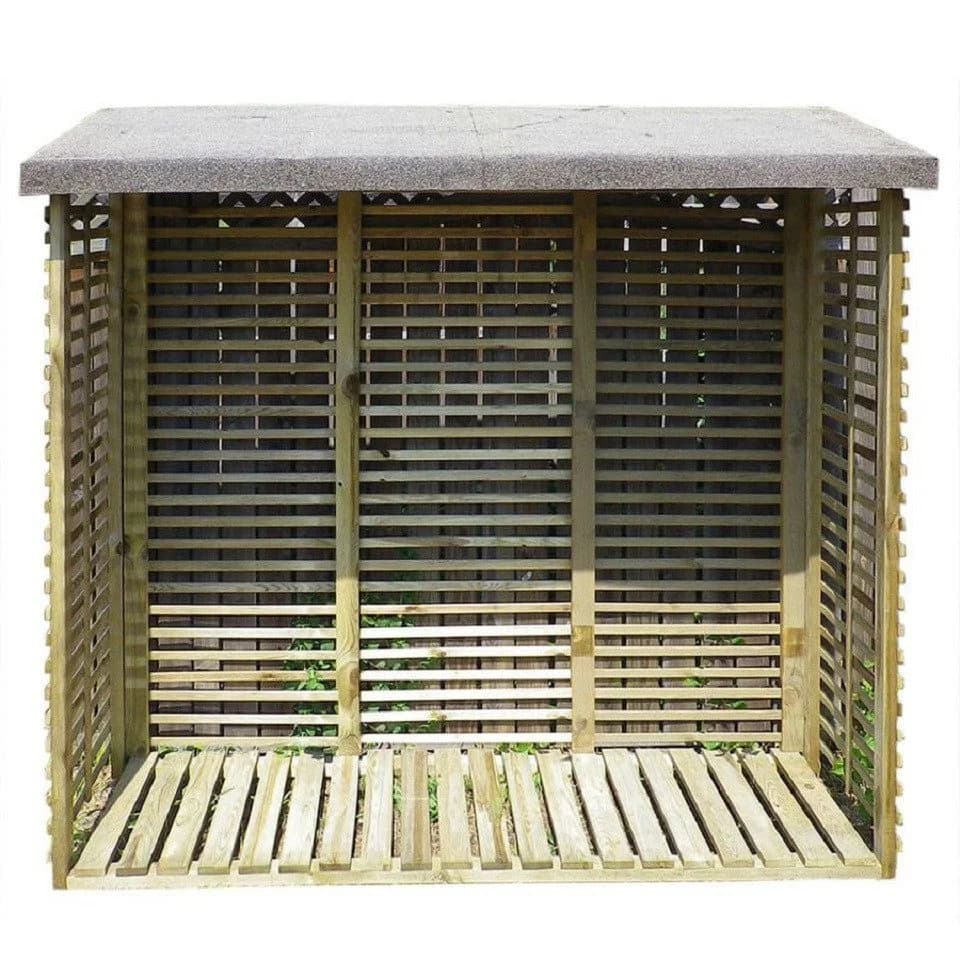 Gartenpirat Kaminholzregal mit Rückwand KDI grün - Bild 2