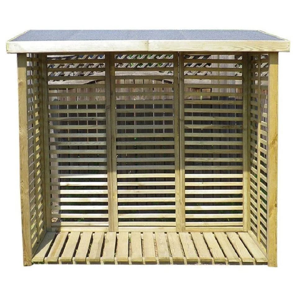 Gartenpirat Kaminholzregal mit Rückwand KDI grün Brennholzlager - Bild 2