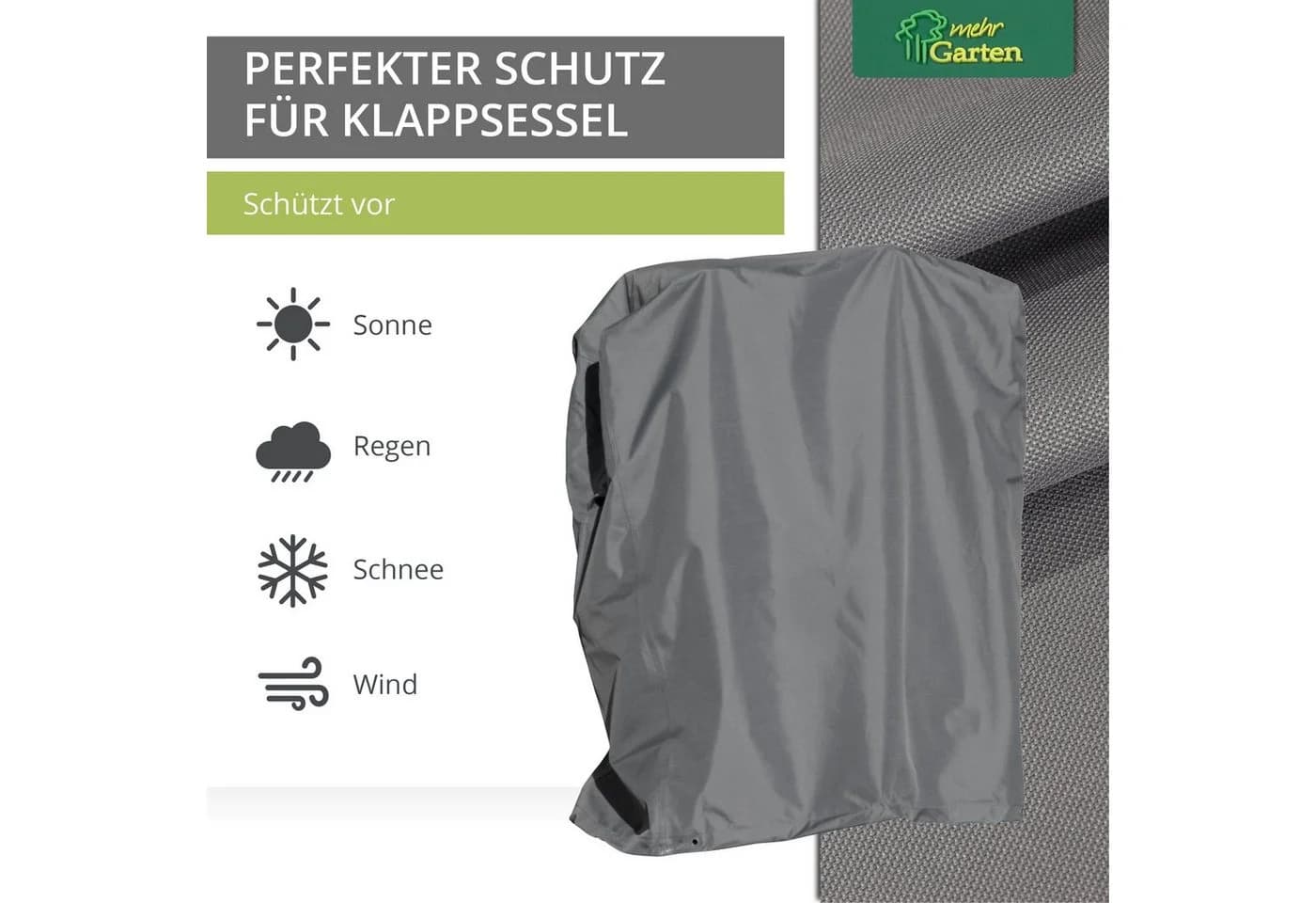 mehr Garten Premium Schutzhülle für Klappsessel wasserdicht UV-Schutz - Bild 4