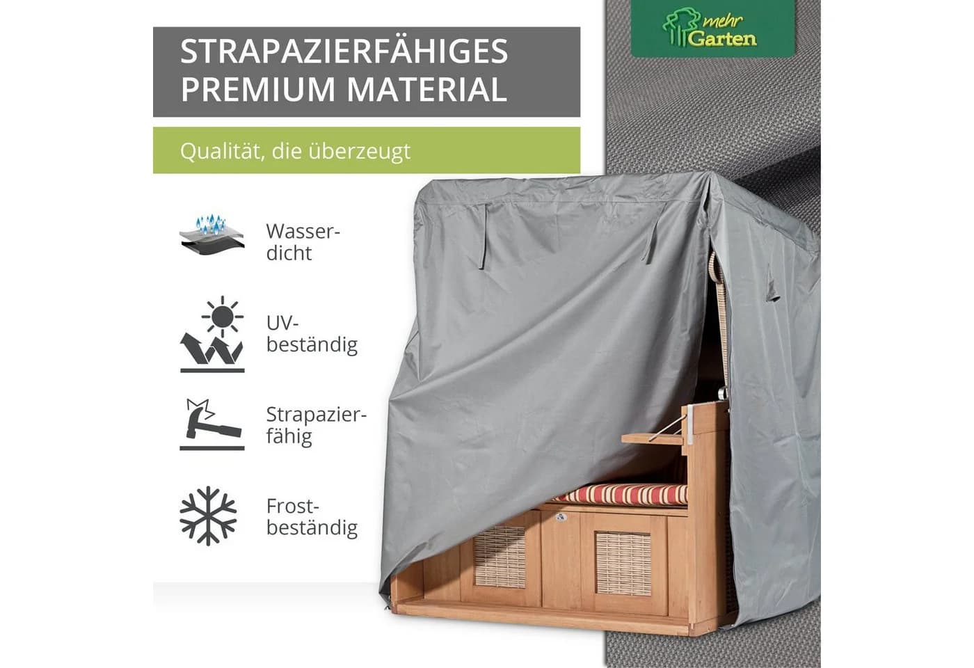 mehr Garten Strandkorb-Schutzhülle Premium Wasserdicht UV-beständig - Bild 5