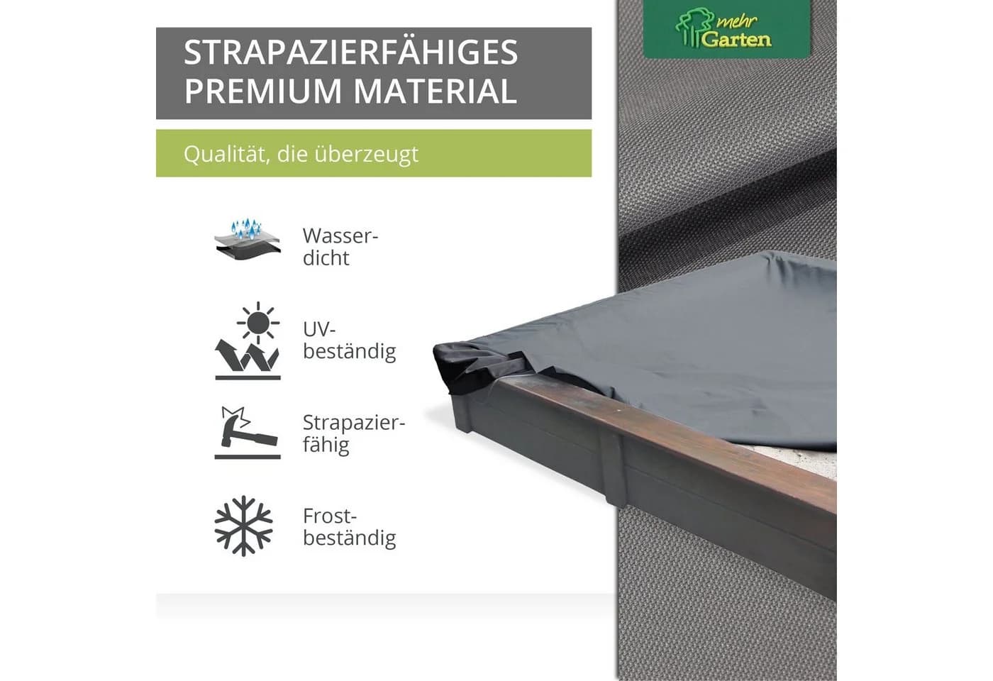 mehr Garten Sandkasten-Schutzhülle Premium Wasserdicht UV-Schutz - Bild 5
