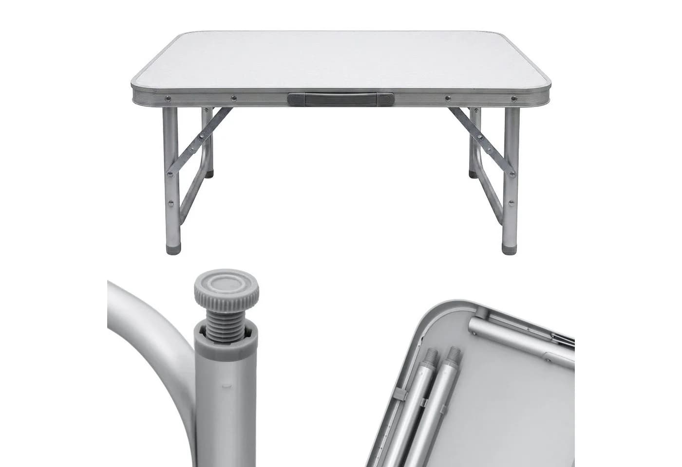 Spetebo Klapptisch Universal Campingtisch Grau Silber Höhenverstellbar - Bild 5