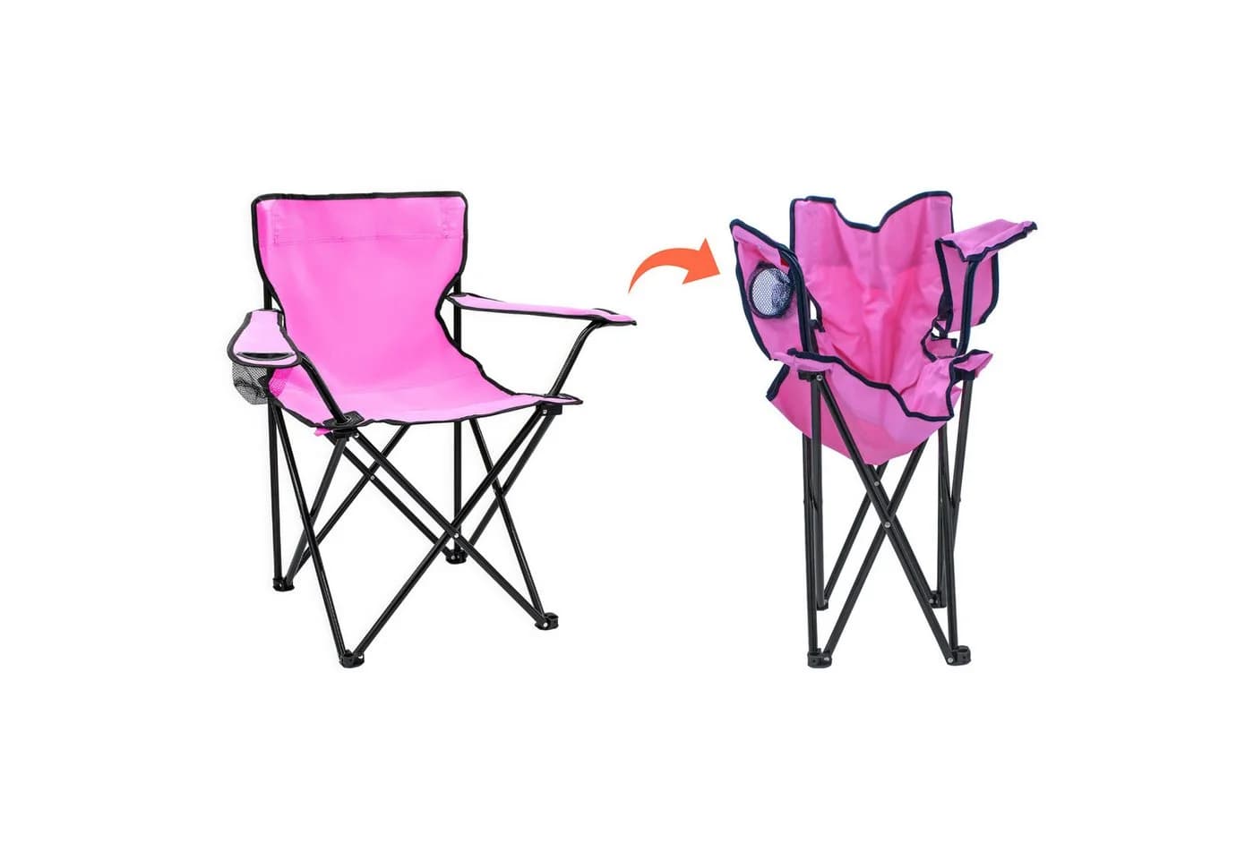 Spetebo Campingstuhl mit Getränkehalter und Tragetasche - Pink - Bild 3