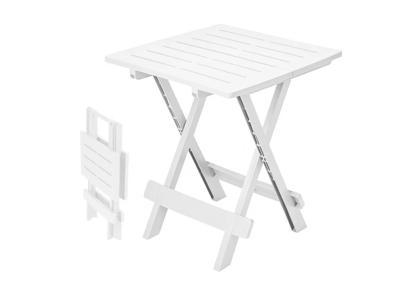 Spetebo Klapptisch ADIGE Weiß Kunststoff Garten Beistelltisch - Bild 2
