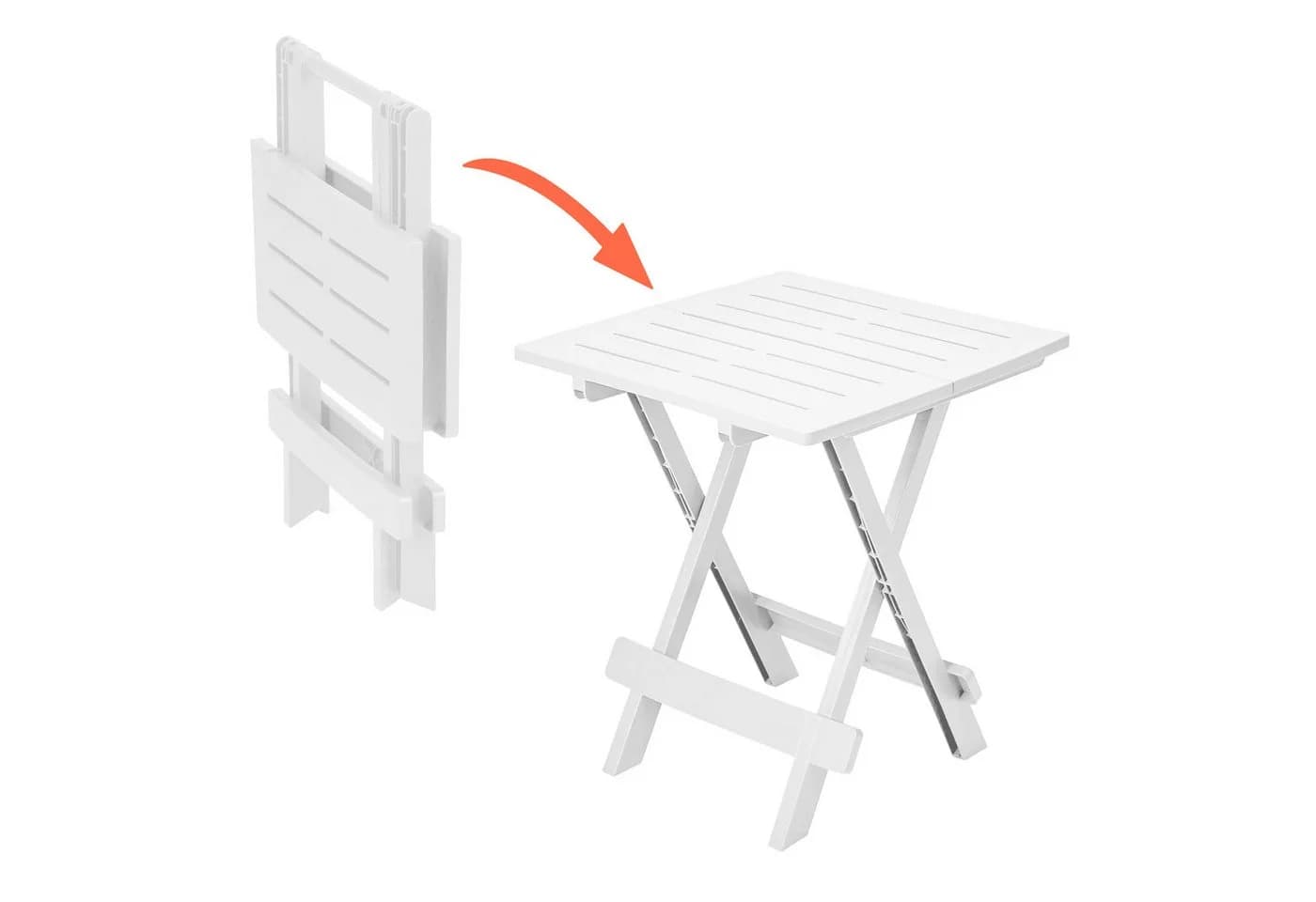 Spetebo Klapptisch ADIGE Weiß Kunststoff Garten Beistelltisch - Bild 4
