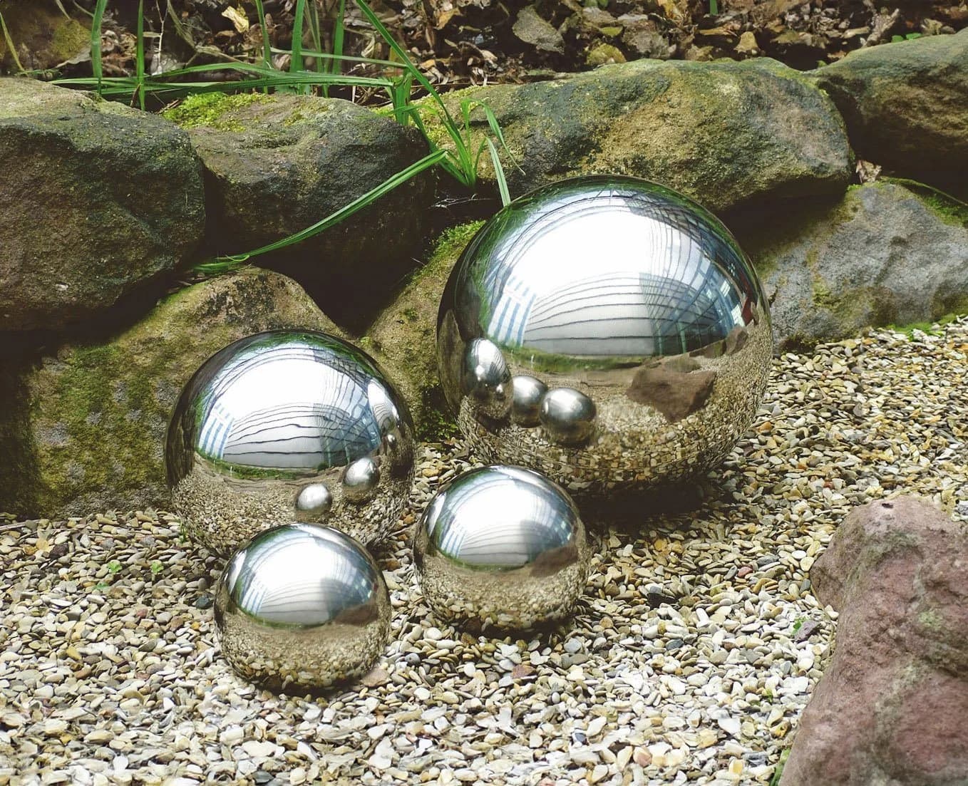 Spetebo Dekokugel Edelstahl 15 cm Silber