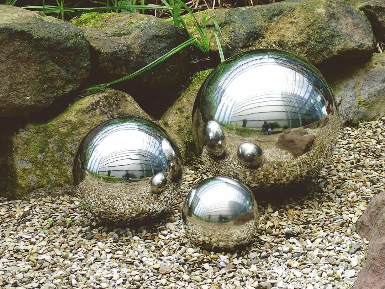 Spetebo Dekokugel Edelstahl 3er Set Silber