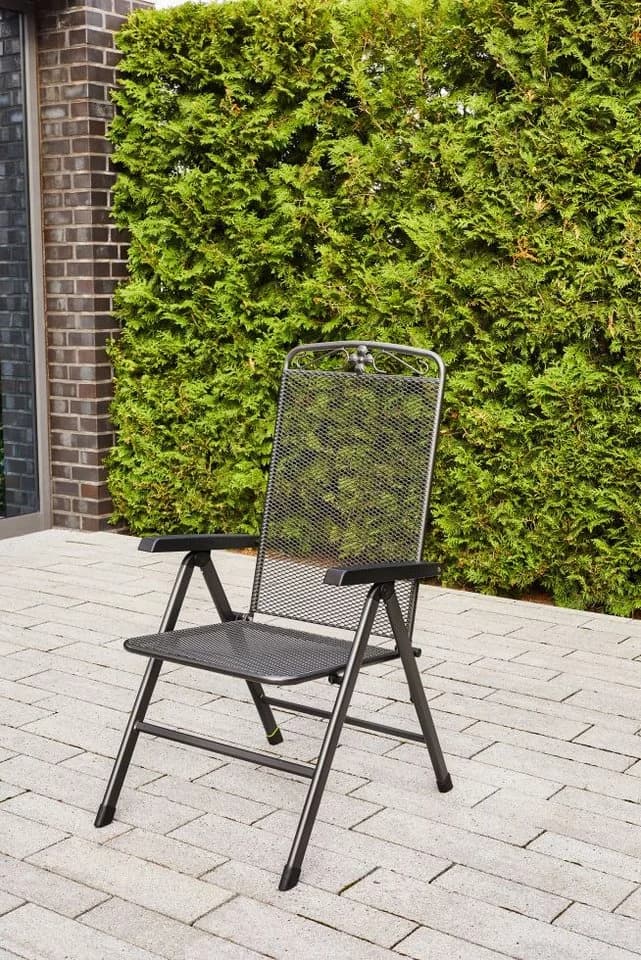 MWH Gartenstuhl Savoy Klappstuhl eisengrau Stahlgestell verstellbar