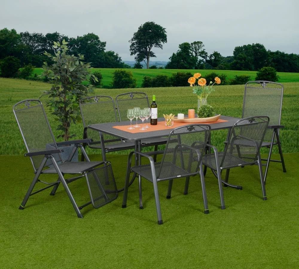 MWH Gartenstuhl Savoy Klappstuhl eisengrau Stahlgestell verstellbar - Bild 3