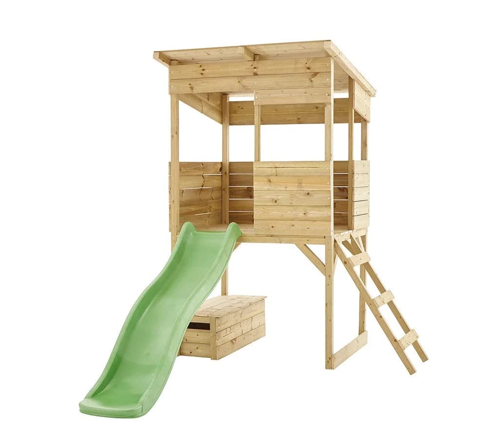 Westmann Spielhaus Wildnis inkl. Rutsche Holz Stelzenhaus Natur - Bild 3