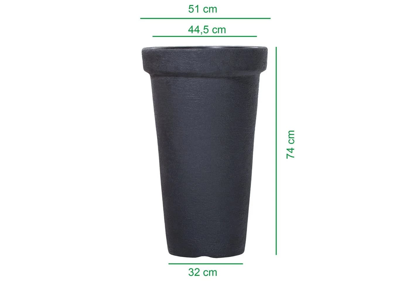 KAGM Pflanzkübel XXL 2er Set Anthrazit Kunststoff