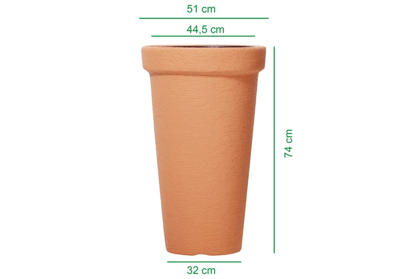KAGM Pflanzkübel XXL 2er Set Terracotta Kunststoff mit Pflanzeinsatz