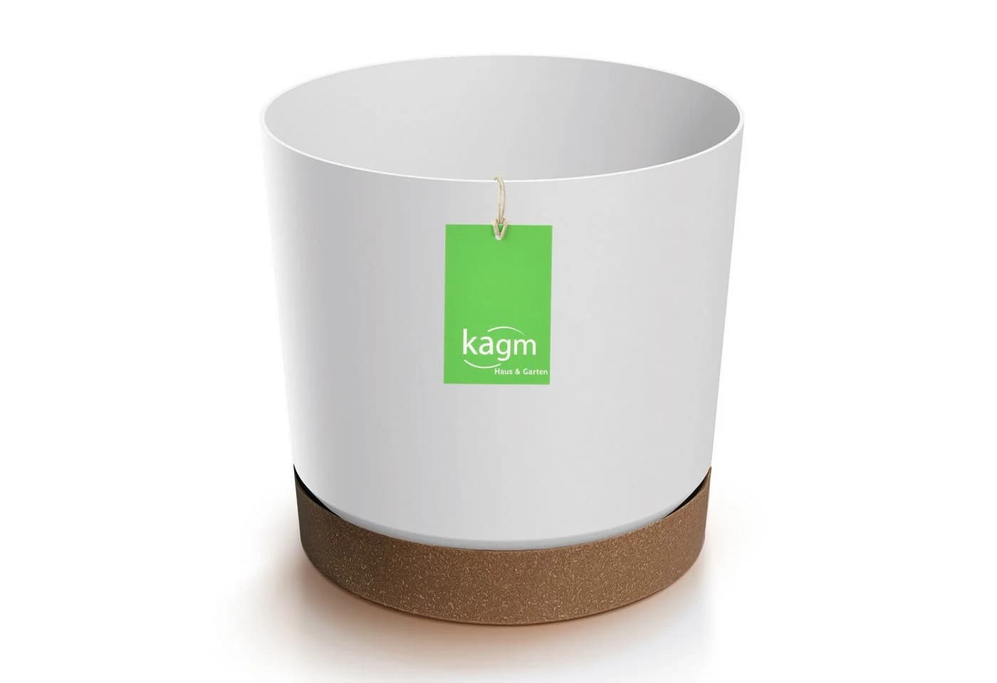 KAGM Blumentopf Weiß Kunststoff Rund Dekorativ Mit Untersetzer - Bild 2