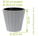 KAGM Pflanzkübel Grau Holzoptik mit Pflanzeinsatz Bild 1