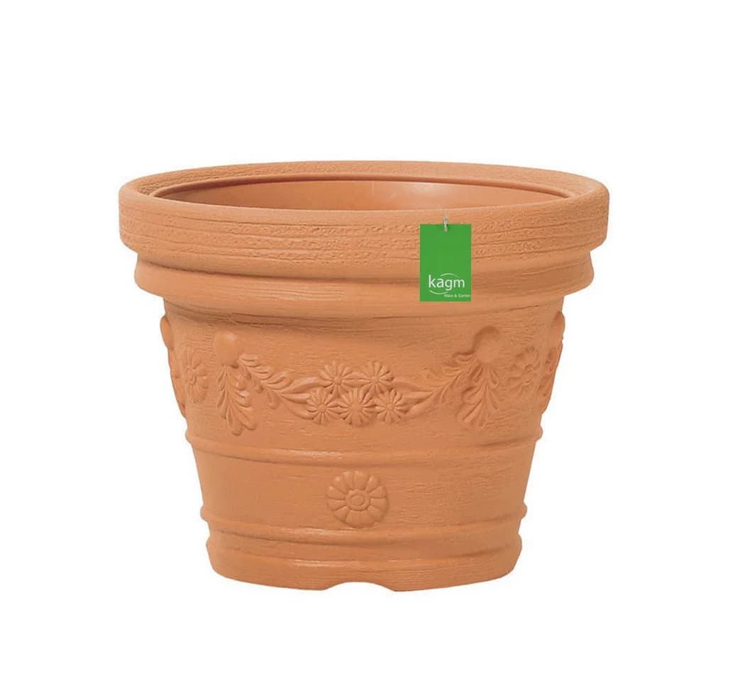 KAGM Pflanzkübel Blumenkübel Terracotta Kunststoff klassisches Dekor - Bild 2