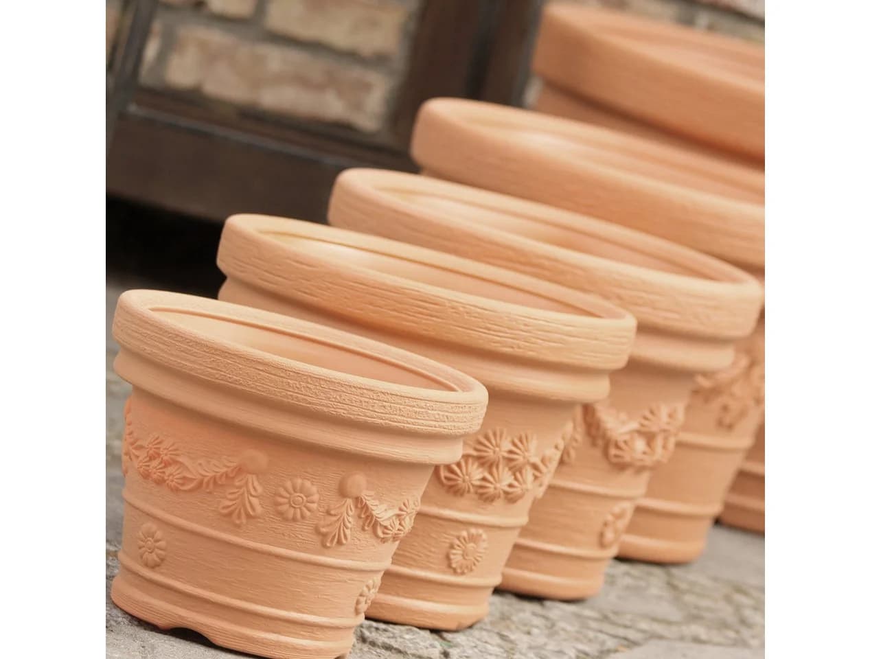 KAGM Pflanzkübel Blumenkübel Terracotta Kunststoff klassisches Dekor - Bild 5