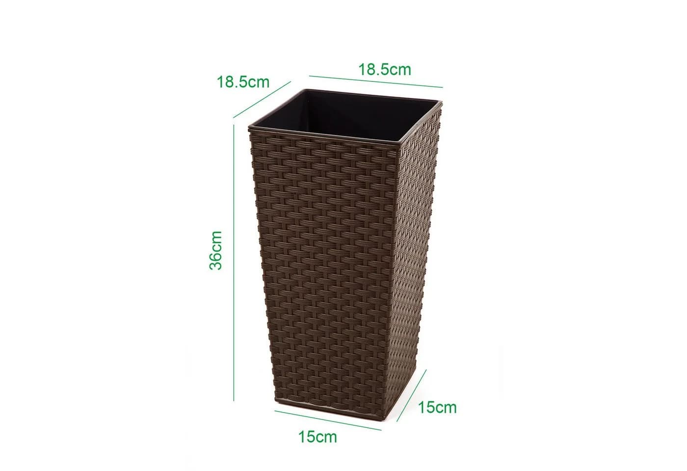 KAGM Pflanzkübel Blumenkübel Blumentopf in Rattan-Optik Braun
