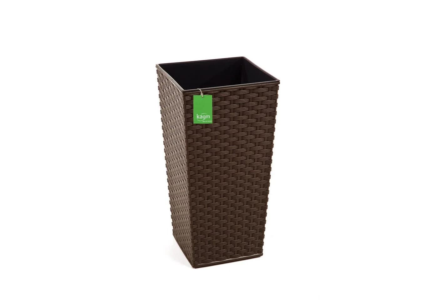 KAGM Pflanzkübel Blumenkübel Blumentopf in Rattan-Optik Braun - Bild 2