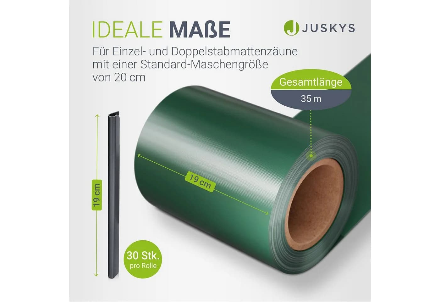 Juskys PVC Sichtschutzstreifen Grün für Doppelstabmatten Zaun - Bild 4